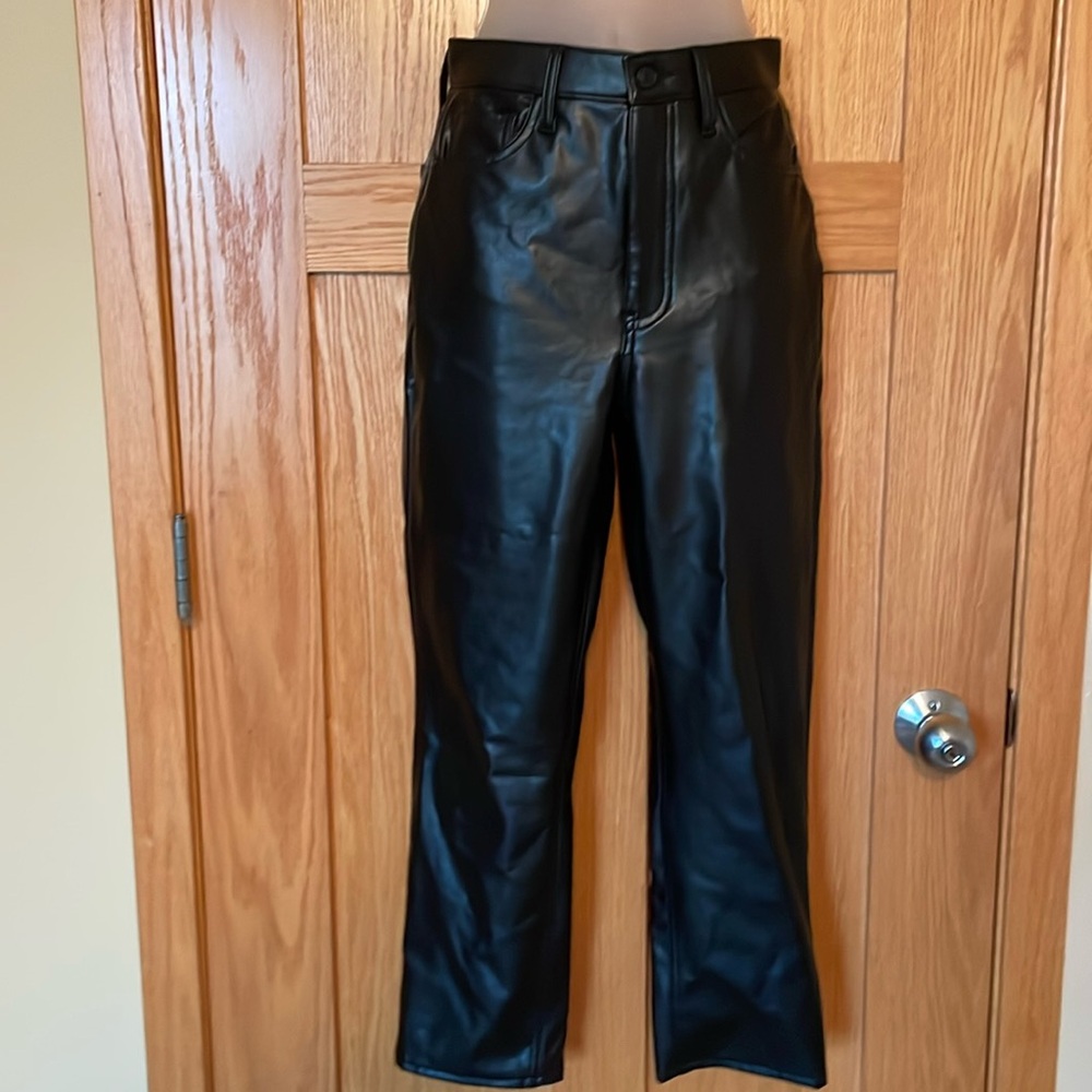 Women’s black leather pants. In great condition and barely worn.